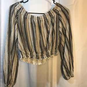 H&M off the shoulder striped crop top
